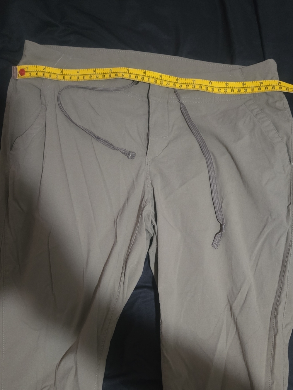 Women's Drawstring And Snap Closure Hiking Pants - Khaki